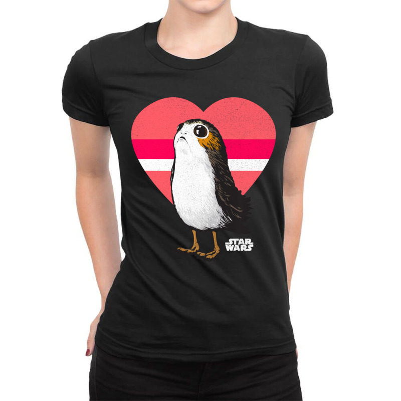 Trending Porg Big Love Heart Valentine's Day Ladies Fitted T-Shirt by Estrada Link | Artistshot