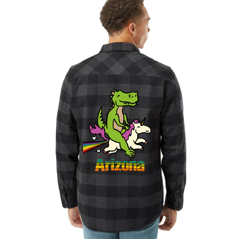 Arizona Tshirt Gift Dinosaur Riding Unicorn T Rex Kids Boy Girl Teen B Flannel Shirt by stumbledfeatures425 | Artistshot