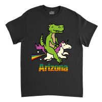 Arizona Tshirt Gift Dinosaur Riding Unicorn T Rex Kids Boy Girl Teen B Classic T-shirt | Artistshot