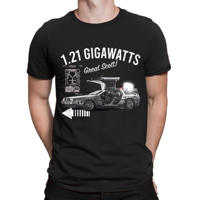 Back To The Future 1.21 Gigawatts Delorean Car T-Shirt by samplesend0 | Artistshot