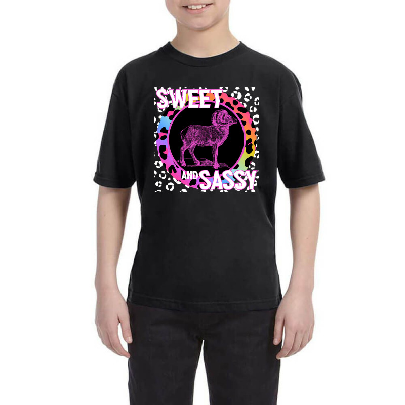 Bighorn Ram Sheep Sweet And Sassy Animal Rainbow Leopard Print Youth Tee by jauntdemant049 | Artistshot