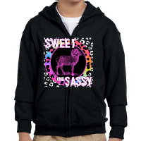 Bighorn Ram Sheep Sweet And Sassy Animal Rainbow Leopard Print Youth Zipper Hoodie | Artistshot