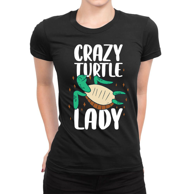 Trending Crazy Turtle Lady Funny Turtle Gift Ladies Fitted T-Shirt by Inmamlil638 | Artistshot