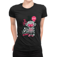 Cartoon Character Electronic Cigarette Ladies Fitted T-shirt | Artistshot