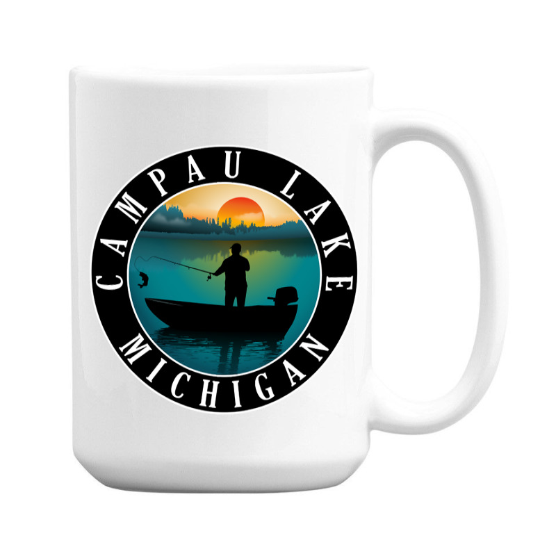 Campau Lake Fishing Michigan Sunset 15 Oz Coffee Mug | Artistshot