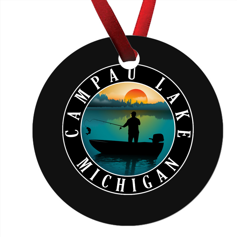 Campau Lake Fishing Michigan Sunset Ornament | Artistshot