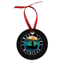 Campau Lake Fishing Michigan Sunset Ornament | Artistshot