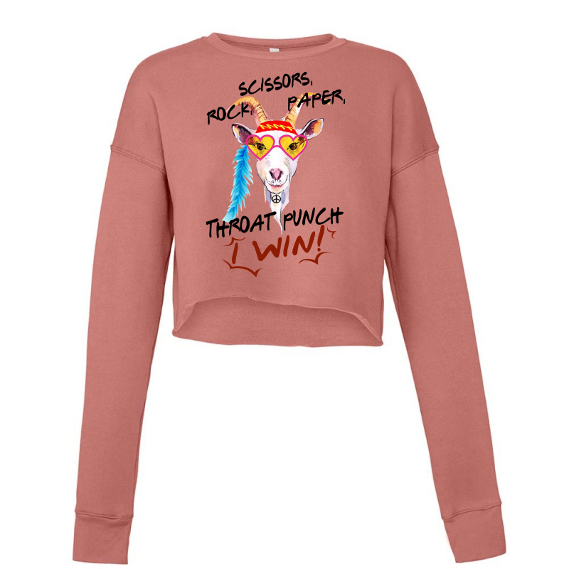 Goat Scissors Rock Paper Throat Punch I Win Cropped Sweater by hoainv | Artistshot