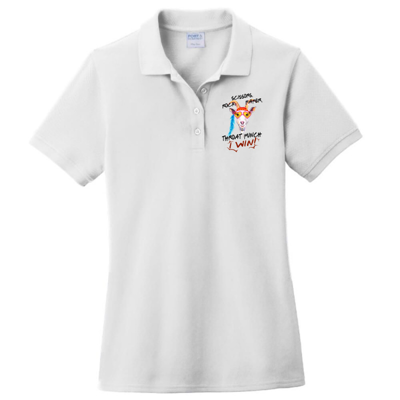 Goat Scissors Rock Paper Throat Punch I Win Ladies Polo Shirt by hoainv | Artistshot