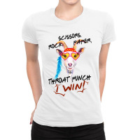 Goat Scissors Rock Paper Throat Punch I Win Ladies Fitted T-shirt | Artistshot