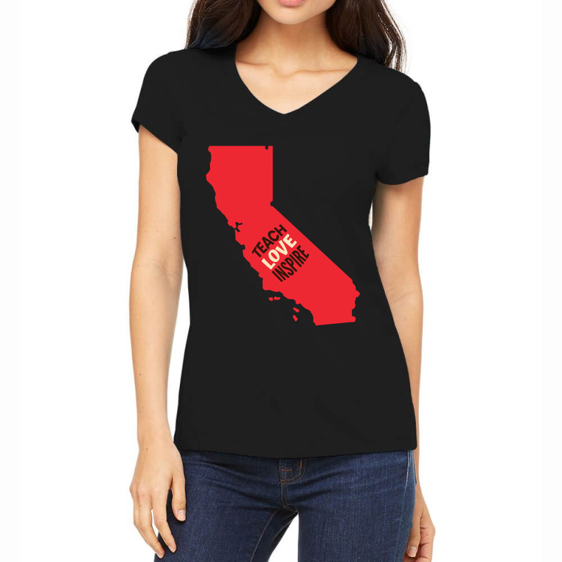 California Teacher Teach Love Inspire Women's V-Neck T-Shirt by ternacanuda251 | Artistshot