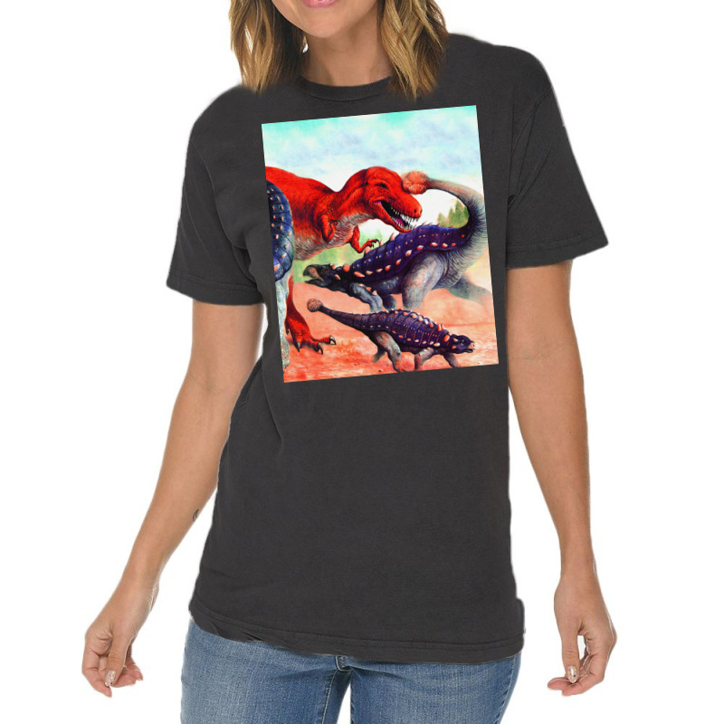 Ankylosaurus Vs Albertosaurus Poster Summer Vintage T-shirt | Artistshot