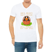 Guinea Pigs She's Beauty She's Grace She'll Probably Eat Your Face V-neck Tee | Artistshot