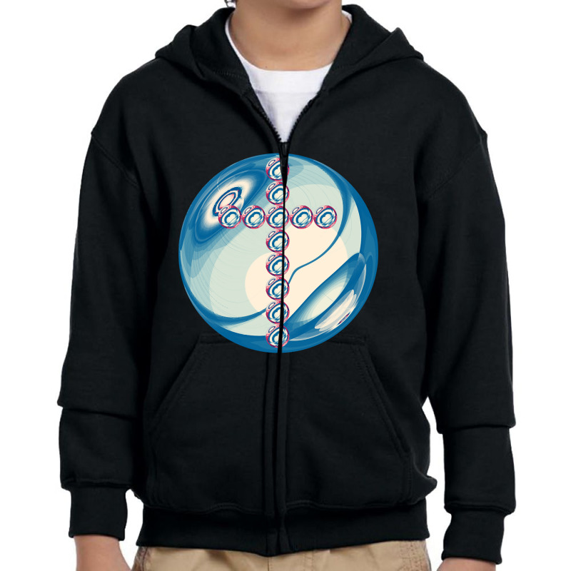 Blueish Cross In Glass Ball Youth Zipper Hoodie by bunchfencing71 | Artistshot