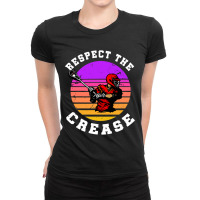 Lacrosse Funny Lacrosse Player Respect The Crease Ladies Fitted T-shirt | Artistshot