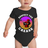 Lacrosse Funny Lacrosse Player Respect The Crease Baby Bodysuit | Artistshot