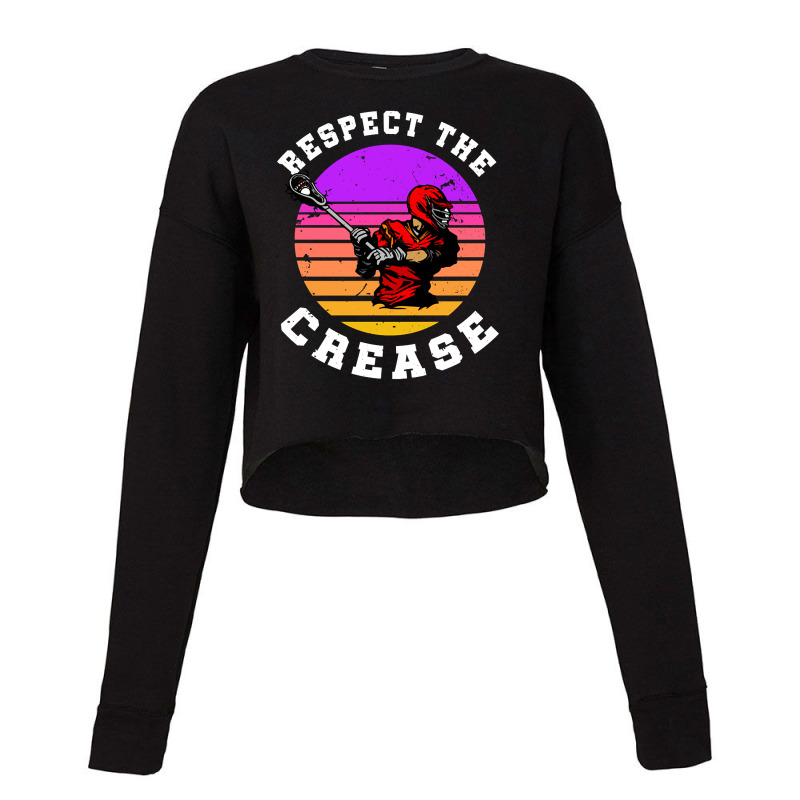 Lacrosse Funny Lacrosse Player Respect The Crease Cropped Sweater by geishascessation326 | Artistshot