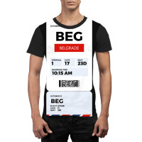 Belgrade Boarding Pass Graphic T-shirt | Artistshot