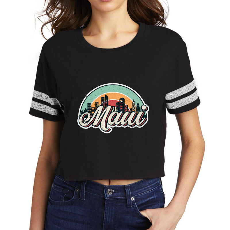 Maui City Retro Scorecard Crop Tee by gaugebayou45 | Artistshot