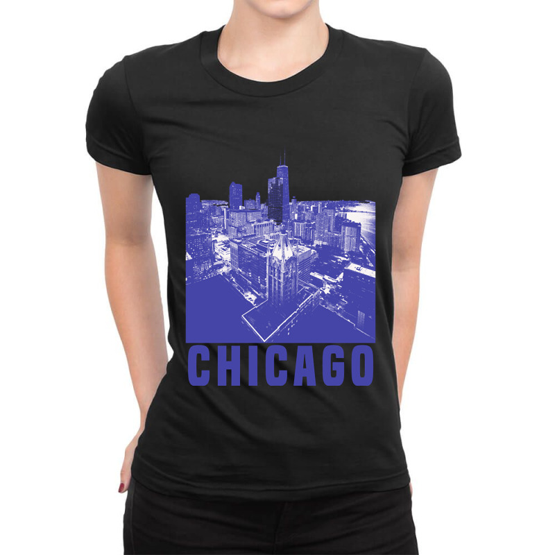 Chicago City Design Ladies Fitted T-Shirt by venbytumny | Artistshot