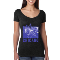 Chicago City Design Women's Triblend Scoop T-shirt | Artistshot