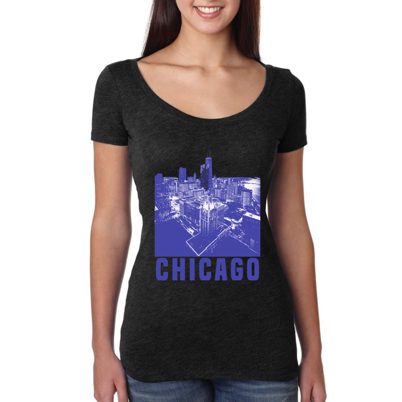 Chicago City Design Women's Triblend Scoop T-shirt by venbytumny | Artistshot