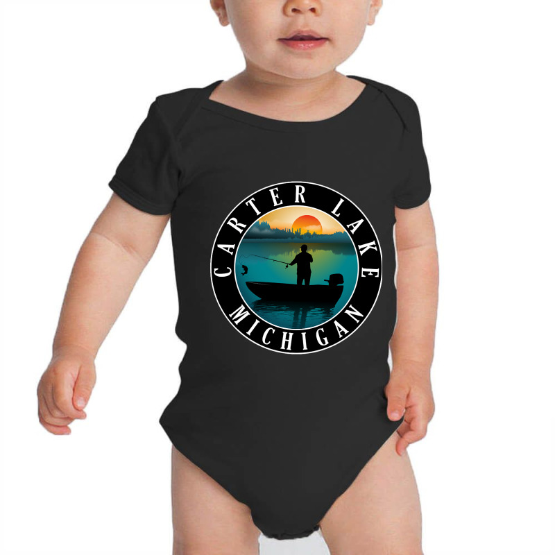 Carter Lake Fishing Michigan Sunset Baby Bodysuit by fencingderby989 | Artistshot