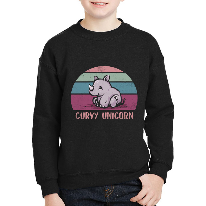 Curvy Unicorn Youth Sweatshirt by BrianneRemers65 | Artistshot