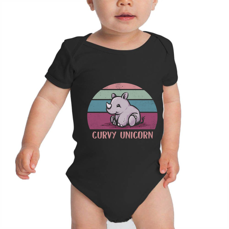 Curvy Unicorn Baby Bodysuit by BrianneRemers65 | Artistshot