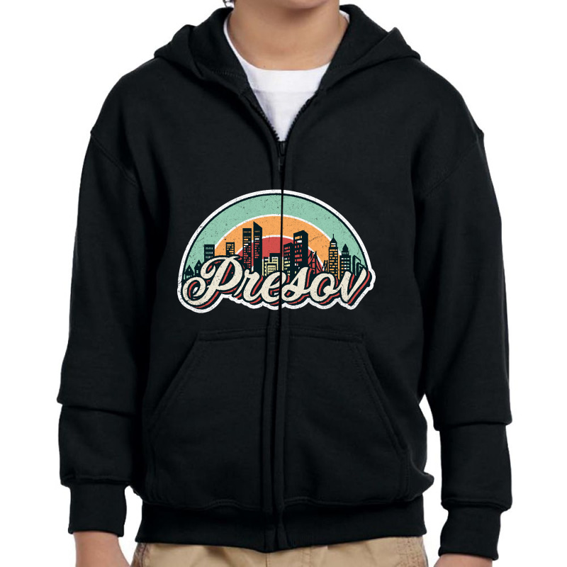 Presov City Retro Youth Zipper Hoodie | Artistshot