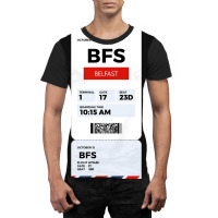 Belfast Boarding Pass Graphic T-shirt | Artistshot