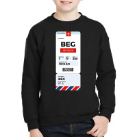 Belgrade Boarding Pass Youth Sweatshirt | Artistshot