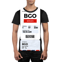 Bergen Boarding Pass Graphic T-shirt | Artistshot