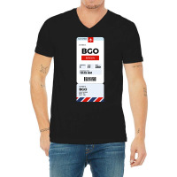 Bergen Boarding Pass V-neck Tee | Artistshot