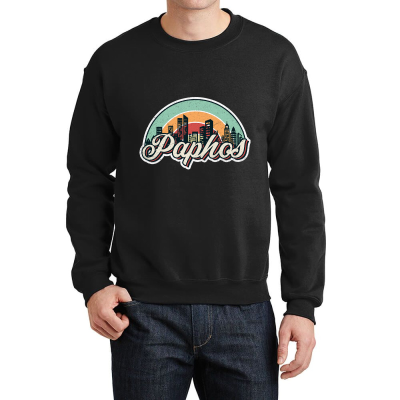 Paphos City Retro Crewneck Sweatshirt | Artistshot