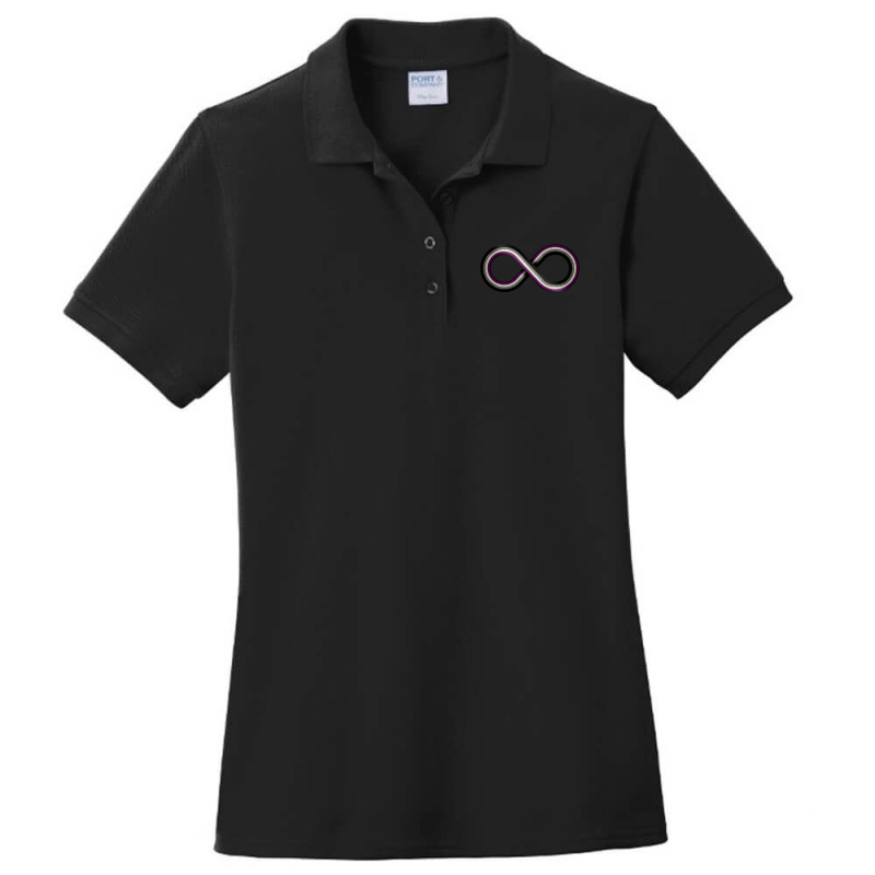 Large Infinity Vector Symbol Striped With Asexual Pride Flag Ladies Polo Shirt by geishascessation326 | Artistshot