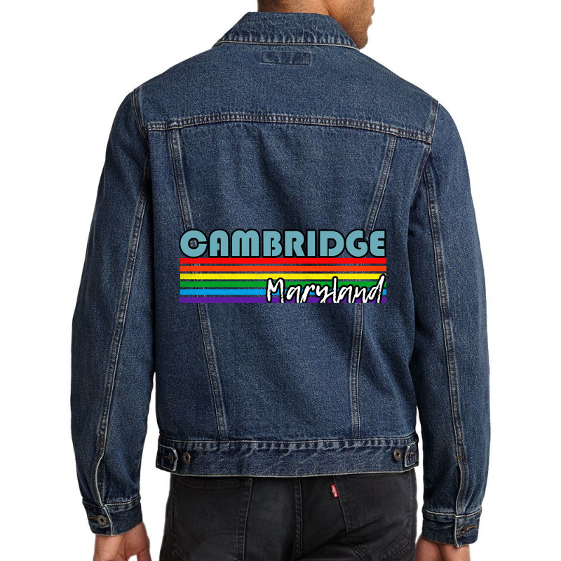 Cambridge Maryland Pride Shirt Cambridge Lgbt Gift Lgbtq Supporter Tee Men Denim Jacket | Artistshot