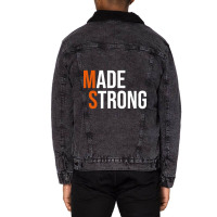 Made Strong Multiple Sclerosis Warrior Ms Awareness Women Unisex Sherpa-lined Denim Jacket | Artistshot