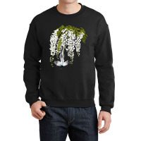 Paradise Flycatcher + White Wisteria Crewneck Sweatshirt | Artistshot