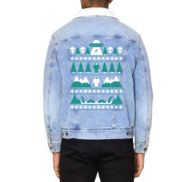 Paranormal Christmas Sweater Unisex Sherpa-lined Denim Jacket | Artistshot