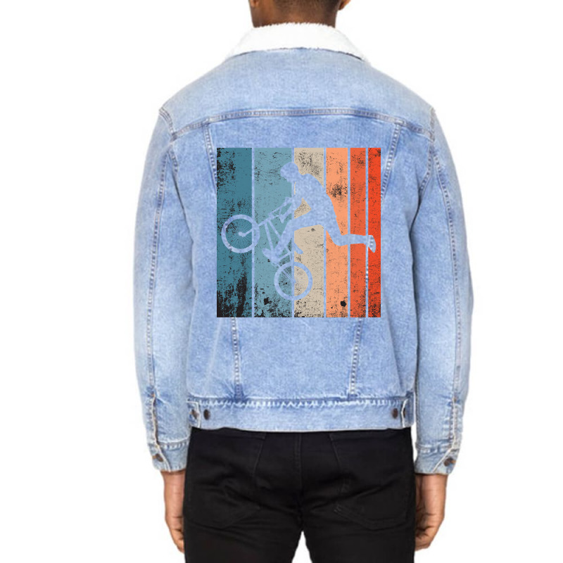 Bicycle Motocross Vintage Design Unisex Sherpa-lined Denim Jacket | Artistshot