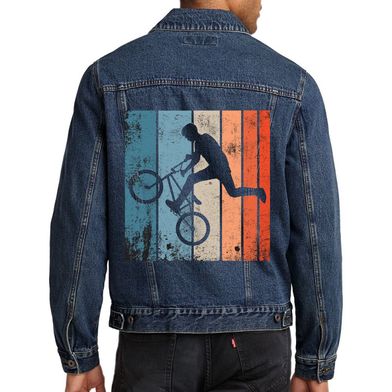 Bicycle Motocross Vintage Design Men Denim Jacket | Artistshot