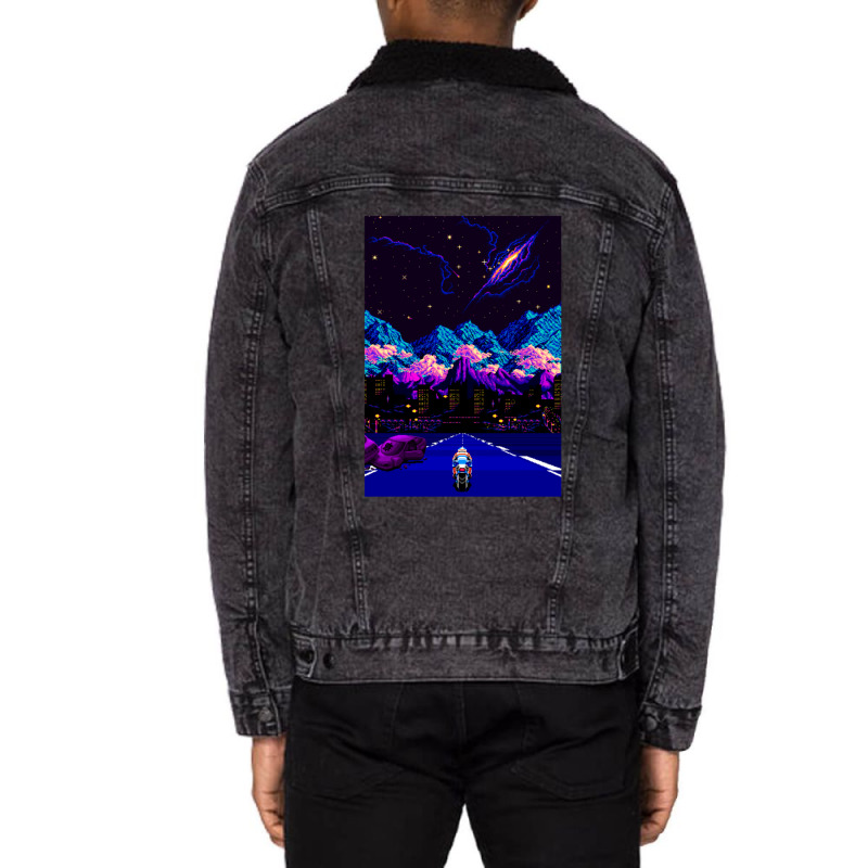 Undefeated Trio Streets Of Rage Arrival Digital Reality Dj Electronic  Unisex Sherpa-Lined Denim Jacket by DevynGiorgio | Artistshot