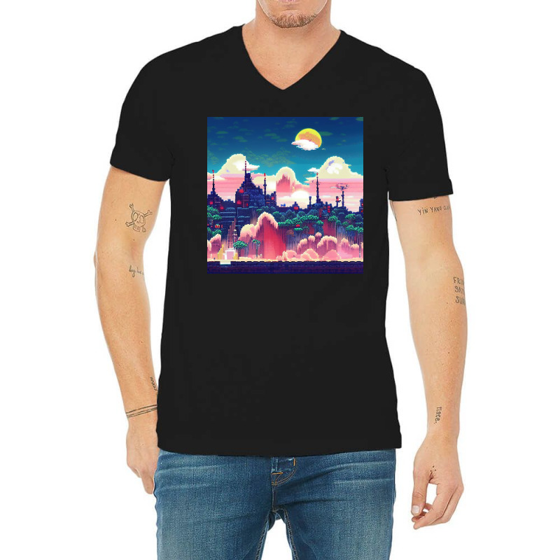 Castle In The Clouds V-neck Tee | Artistshot