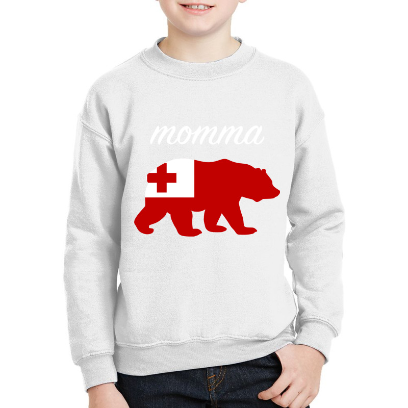 Momma Bear Tonga Flag Tongan Roots Pullover Hoodie Youth Sweatshirt by wiltoban | Artistshot