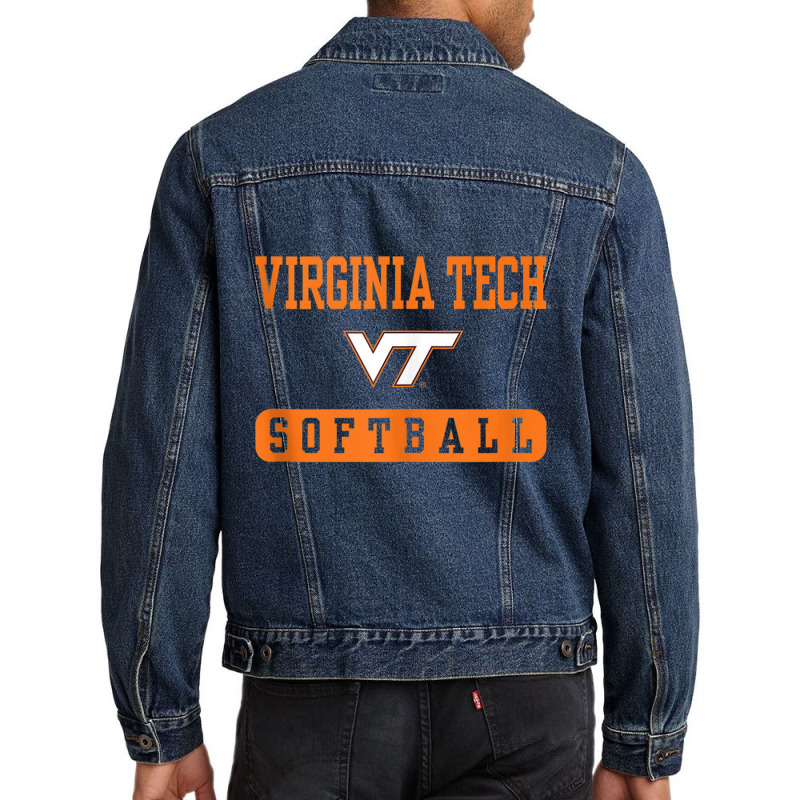 Virginia Tech Hokies Softball Officially Licensed Tank Top Men Denim Jacket | Artistshot