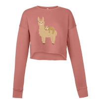 Adorable Sloth Laying On A Llama Cropped Sweater | Artistshot