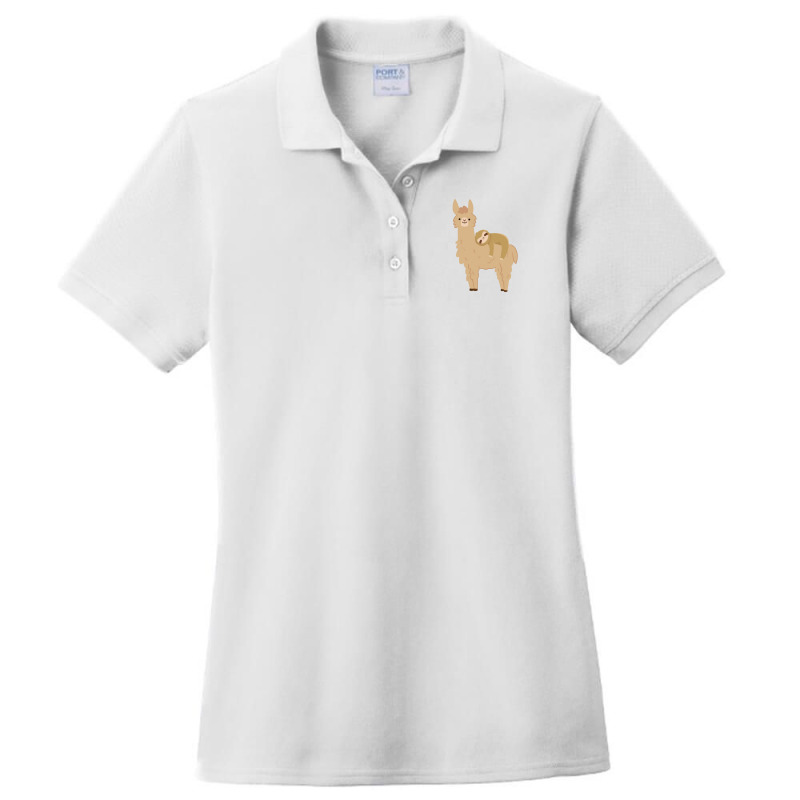 Adorable Sloth Laying On A Llama Ladies Polo Shirt | Artistshot