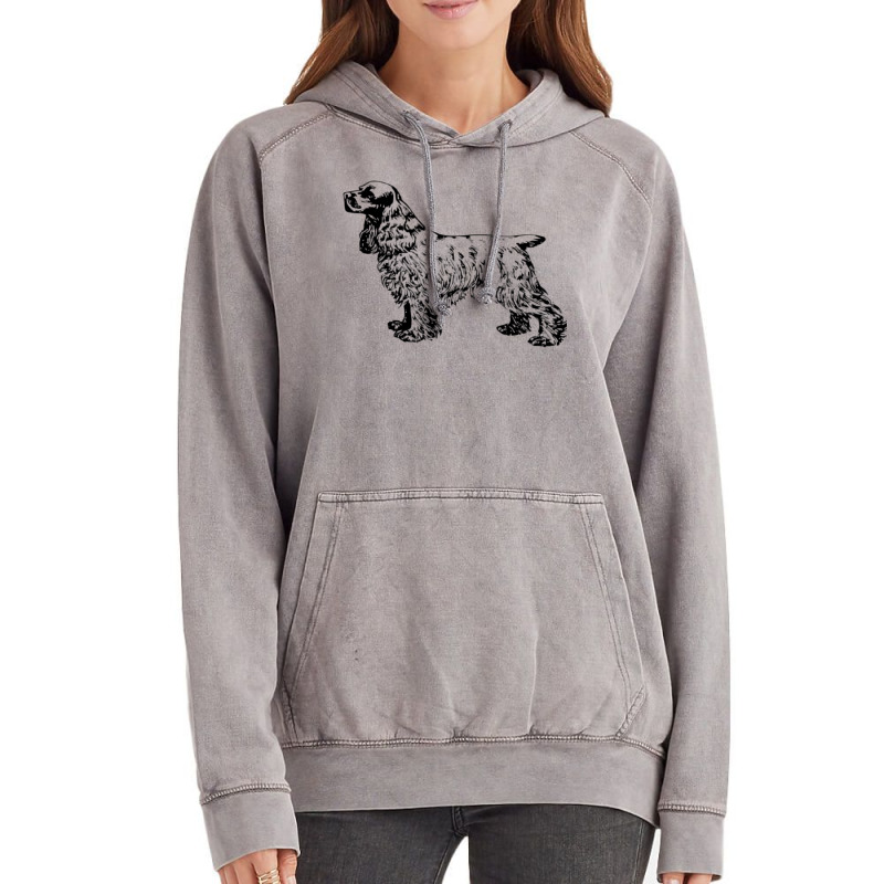 Cocker Spaniel Illustration Vintage Hoodie by dynhomuicz | Artistshot