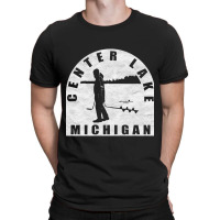 Center Lake Ice Fishing Michigan T-shirt | Artistshot